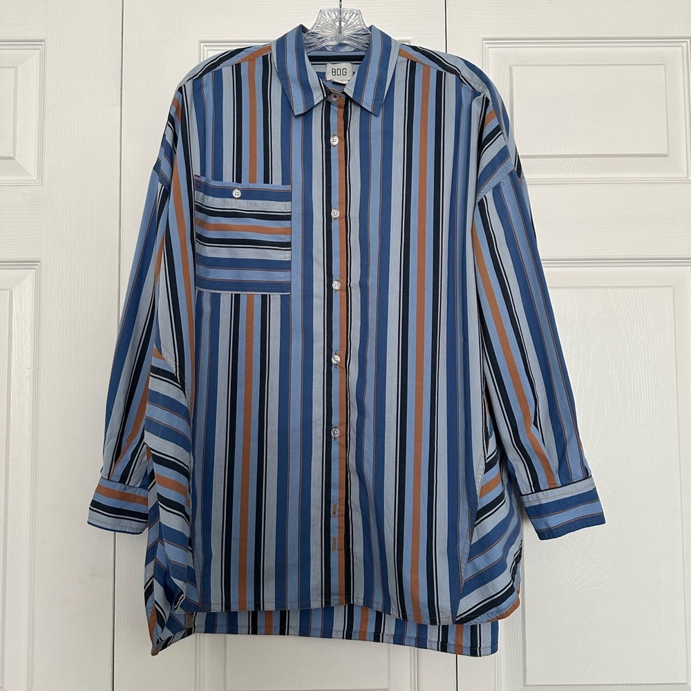 Urban Outfitters BDG Striped Button Down Oversized Shirt - Relaxed Fit - Size S